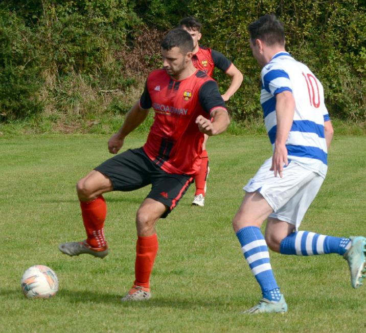 Ben John scored for Clarbeston Road at Carew Ben John scored for Clarbeston Road at Carew